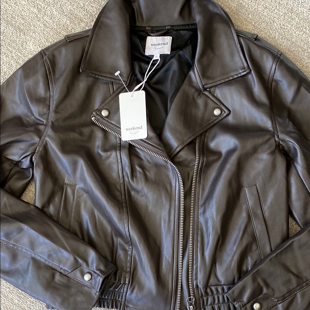 Weekend Los Angeles Women's Brown Vegan Moto Jacket